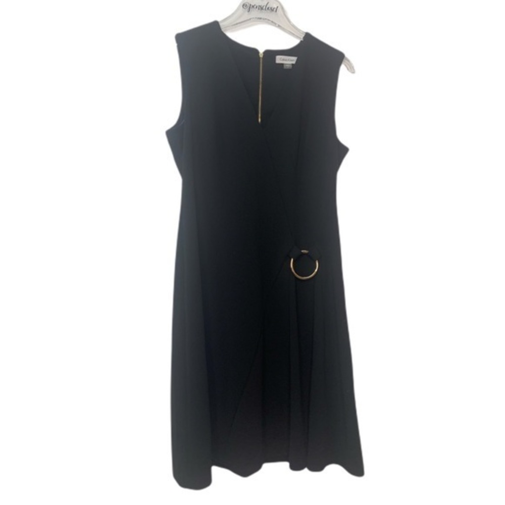Calvin Klein Little Black Dress Sleeveless V Neck